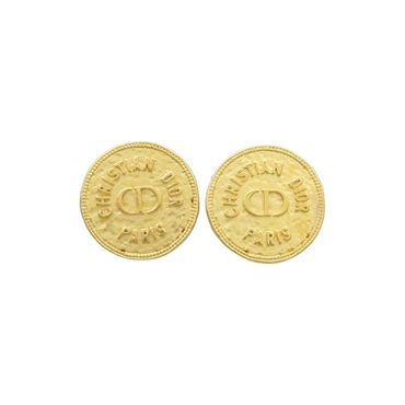 金色 鍍金 圓形 耳環 【Dior 迪奧 】