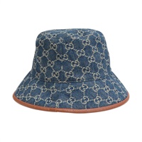 藍色 牛仔布 GG提花 漁夫帽 帽子【GUCCI 古馳】 576371