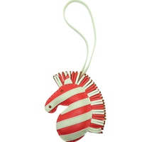 紅/綠色 Agneau Milo羊皮 Geegee Savannah 馬頭 掛飾 U刻【HERMES 愛馬仕】