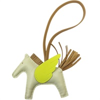 白/棕色 Agneau milo羊皮 Rodeo Pegase PM 飛馬褂件 U刻【HERMES 愛馬仕】