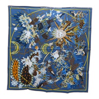 藍色 絲綢 方巾 90*90【HERMES 愛馬仕】