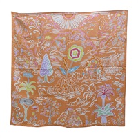 橘色 絲綢 方巾 90*90【HERMES 愛馬仕】
