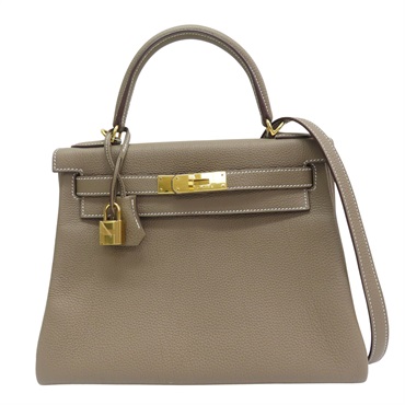 大象灰 TOGO牛皮 Kelly 28 凱莉包 兩用包 Y刻 金扣【HERMES 愛馬仕】