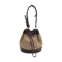 棕/粉色 原花帆布 牛皮 Neliee 水桶包 肩背包 【LOUIS VUITTON LV 路易威登】 M92686