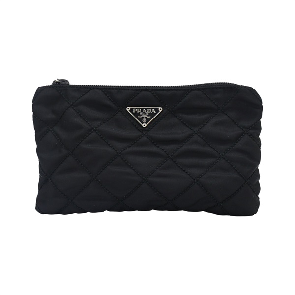 黑色 帆布 化妝包【PRADA 普拉達】