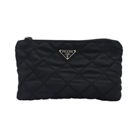 黑色 帆布 化妝包【PRADA 普拉達】