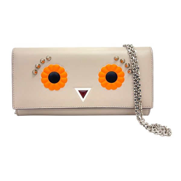 灰色 牛皮 鍊帶 Hypnoteyes 長夾【FENDI 芬迪】 8M0365