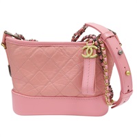 粉色牛皮 Gabrielle small 流浪包 肩背包【CHANEL 香奈兒】 A91810