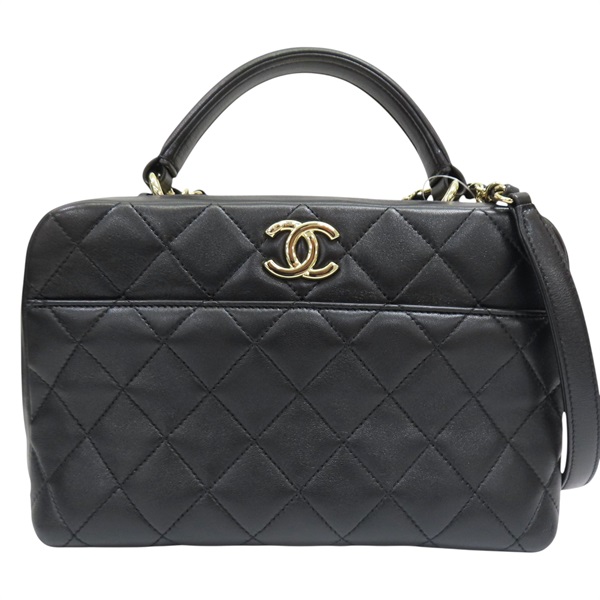 黑色 牛皮 鍊帶 肩背包 金釦【CHANEL 香奈兒】