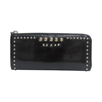 黑色 牛皮 拉鍊長夾【MIU MIU 繆繆】