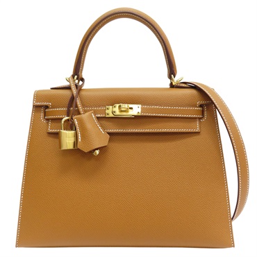 棕色 Epsom牛皮 Kelly 25 凱莉包 兩用包 U刻 金釦【HERMES 愛馬仕】