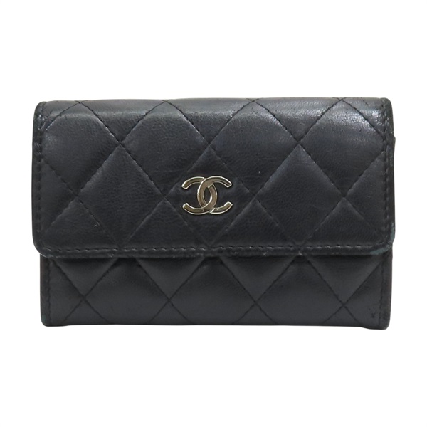 黑色 菱格紋 羊皮 卡夾 零錢包 (無卡)【CHANEL 香奈兒】