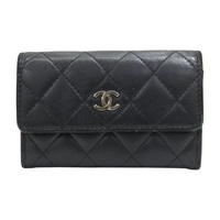 黑色 菱格紋 羊皮 卡夾 零錢包 (無卡)【CHANEL 香奈兒】