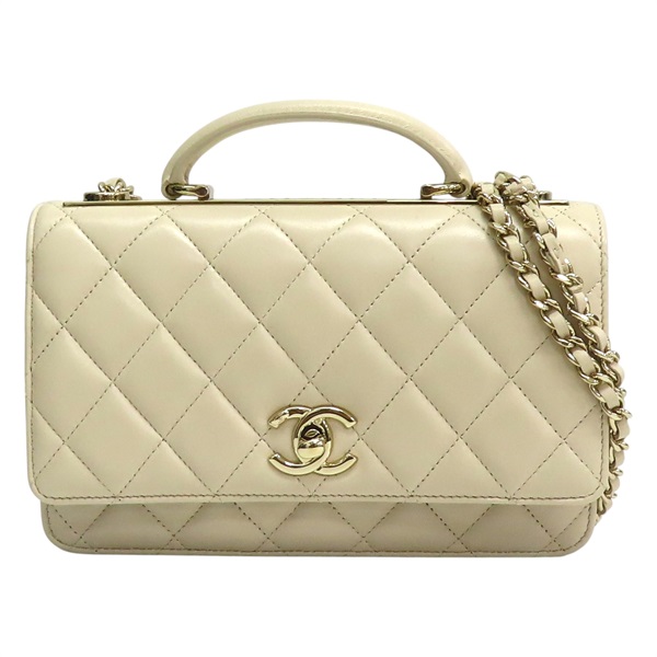 杏色 菱格紋 羊皮 TRENDY CC HANDLE WOC 肩背包 【CHANEL 香奈兒】