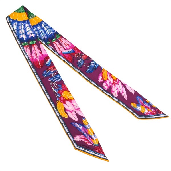 紫色 Tree of Song 絲綢 Twilly 絲巾【HERMES 愛馬仕】