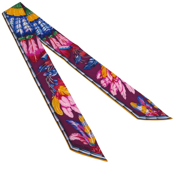 紫色 Tree of Song 絲綢 Twilly 絲巾【HERMES 愛馬仕】