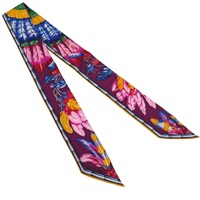 紫色 Tree of Song 絲綢 Twilly 絲巾【HERMES 愛馬仕】