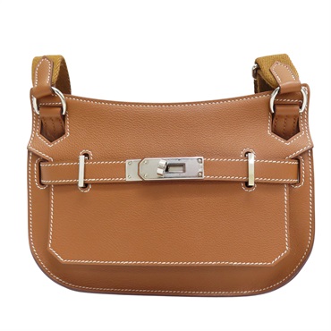 金棕色 Evercolor牛皮 Mini Jypsiere 肩背包 W刻 銀扣【HERMES 愛馬仕】