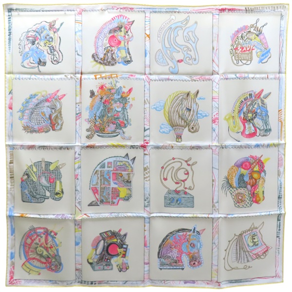 多種顏色 Chevaloscope 絲綢 絲巾 90【HERMES 愛馬仕】