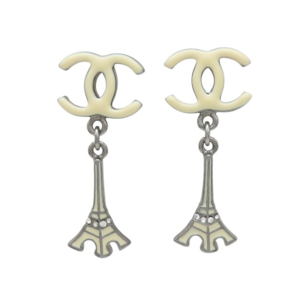 CC 琺瑯 鐵塔 耳環【CHANEL 香奈兒】