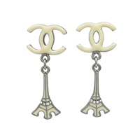 CC 琺瑯 鐵塔 耳環【CHANEL 香奈兒】