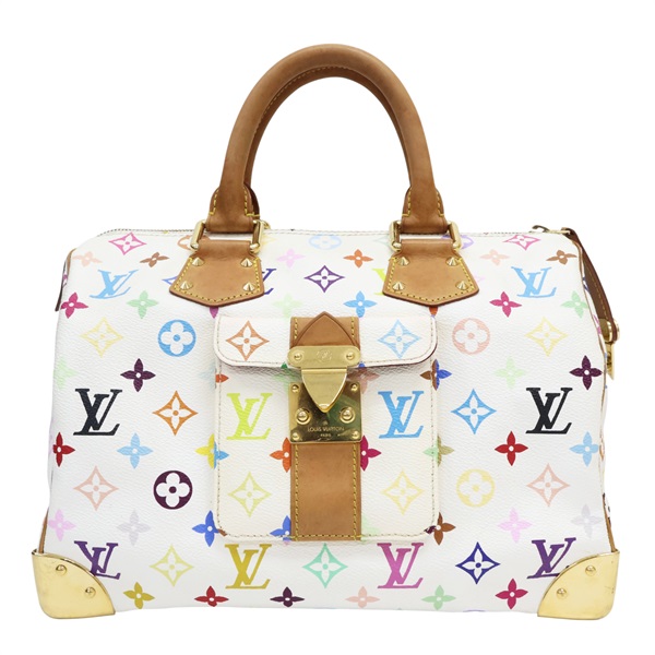 白三彩 原花帆布 村上隆 Speedy 30 手提包【LOUIS VUITTON LV 路易威登】 M92643