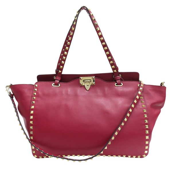 紅色 牛皮 鉚釘 Rockstud 兩用包【Valentino 范倫鐵諾】