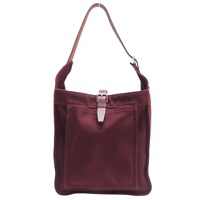 棗紅色 帆布 Marwari 肩背包 口M刻【HERMES 愛馬仕】