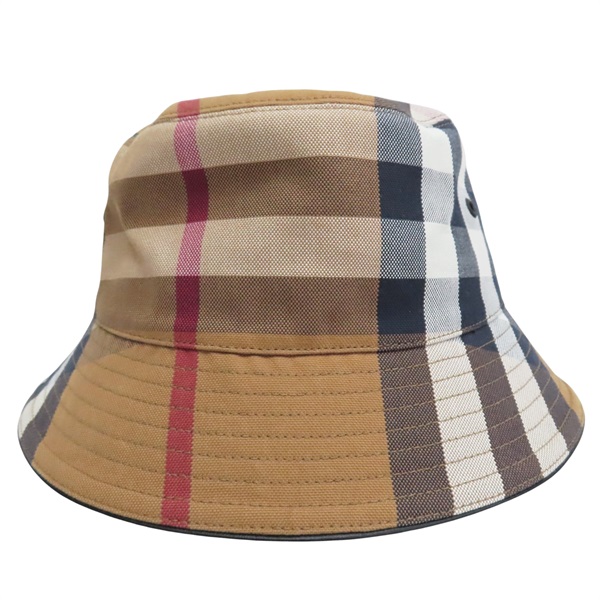 棕色 經典格紋 帆布 漁夫帽【BURBERRY 巴寶莉】 8052981
