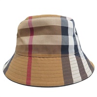 棕色 經典格紋 帆布 漁夫帽【BURBERRY 巴寶莉】 8052981