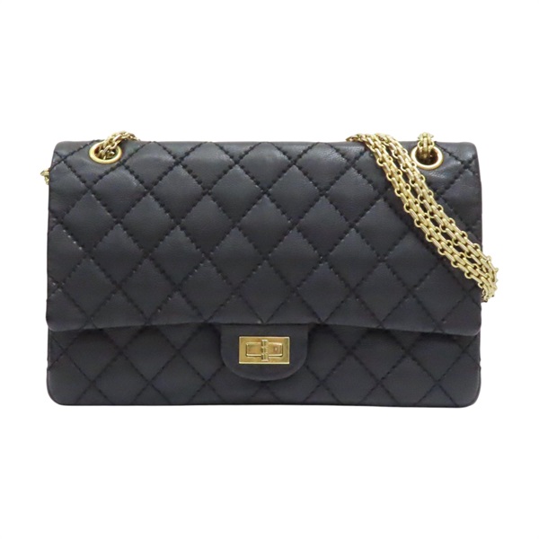 黑色 菱格紋 牛皮 2.55 28CM 金鍊 肩背包 【CHANEL 香奈兒】 A37587