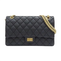 黑色 菱格紋 牛皮 2.55 28CM 金鍊 肩背包 【CHANEL 香奈兒】 A37587