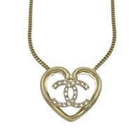 CC 心形水晶 金屬 墜飾項鍊【CHANEL 香奈兒】