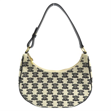 白/黑色帆布 AVA Hobo 肩背包【CELINE 賽琳】