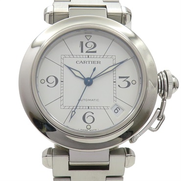 白色錶盤 不鏽鋼 Pasha C 腕錶【Cartier 卡地亞】 W31004M7