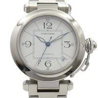 白色錶盤 不鏽鋼 Pasha C 腕錶【Cartier 卡地亞】 W31004M7