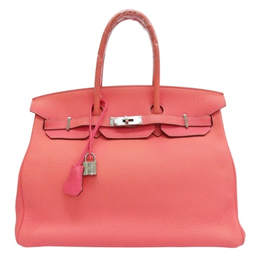粉色 Togo牛皮 Birkin 35 柏金包 手提包 口P刻 (變色)【HERMES 愛馬仕】 □P/PHW