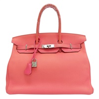 粉色 Togo牛皮 Birkin 35 柏金包 手提包 口P刻 (變色)【HERMES 愛馬仕】 □P/PHW