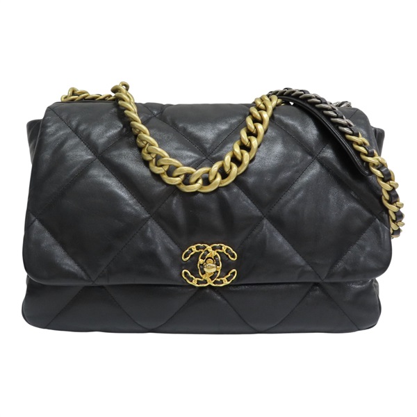 黑色皮革 19 36CM 兩用包 無卡【CHANEL 香奈兒】 AS1162