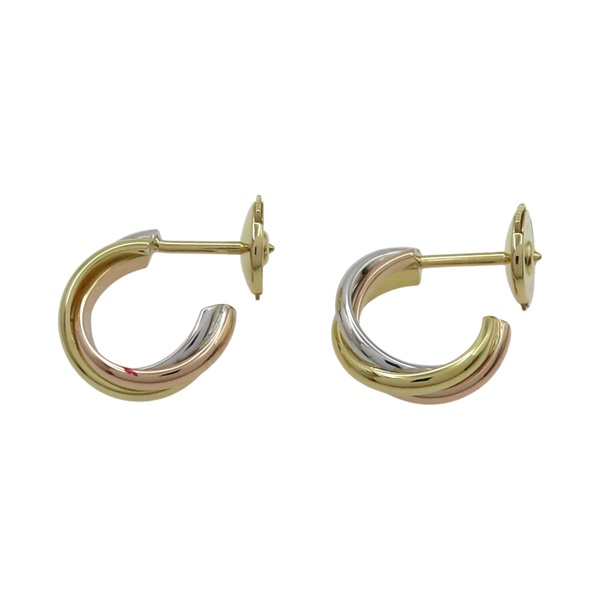 18K 三色金 Trinity 三環 耳環【Cartier 卡地亞】