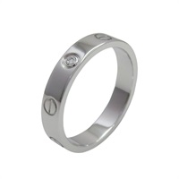 18白K金 1PD鑽石 Love 戒指 56【Cartier 卡地亞】 B4050500