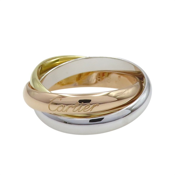18K 三色三金 Trinity 三環戒指 55【Cartier 卡地亞】 B4234200