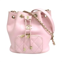 粉色 牛皮 水桶包 鍊帶 肩背包【CHANEL 香奈兒】 AS2353