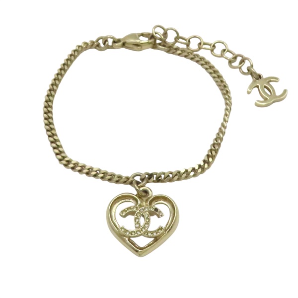 金色鍍金 縷空愛心 手鍊【CHANEL 香奈兒】