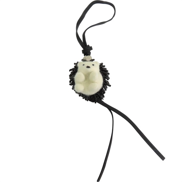 黑/白色 刺蝟串珠毛氈 吊飾【LOEWE 羅威】