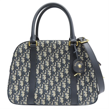 藍色 提花帆布 D-Vibe 保齡球包 兩用包【Dior 迪奧 】 M1341UTZQ