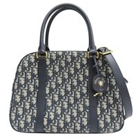 藍色 提花帆布 D-Vibe 保齡球包 兩用包【Dior 迪奧 】 M1341UTZQ