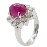 18白K金 紅寶石 戒指 Ruby 5.15g