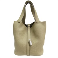 鼠尾草灰 TC牛皮 Picotin22 手提包 W刻 銀釦【HERMES 愛馬仕】