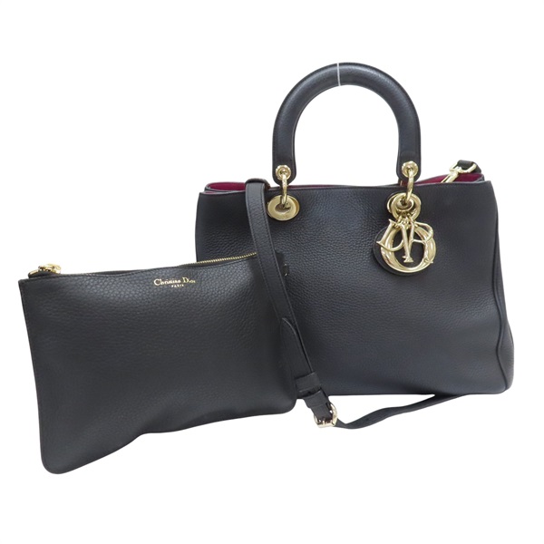 黑色 桃紅色 牛皮 Diorissimo 兩用包【Dior 迪奧】
